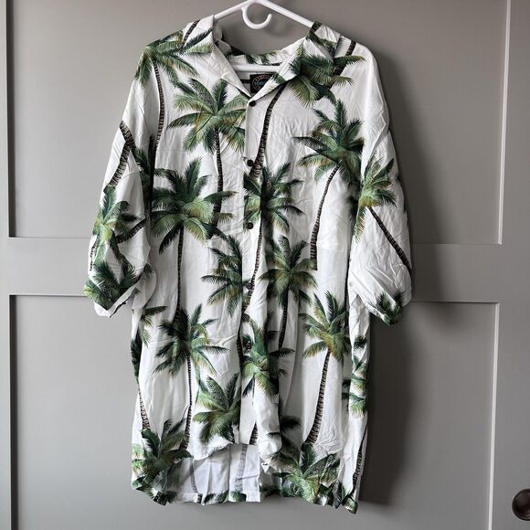 Hawaiian Reserve Collection Shirt Mens 2XL Palm Tree Aloha Made in USA Rayon - Picture 1 of 8